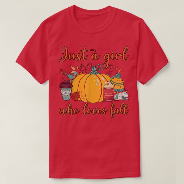 Retro nur ein Mädchen, die Lieben fallen Pumpkin G T-Shirt (Design vorne)