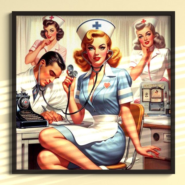 Retro Nurse Illustration Poster (Von Creator hochgeladen)