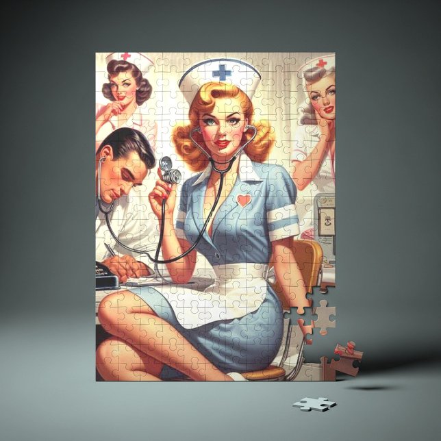 Retro Nurse Illustration Puzzle (Von Creator hochgeladen)