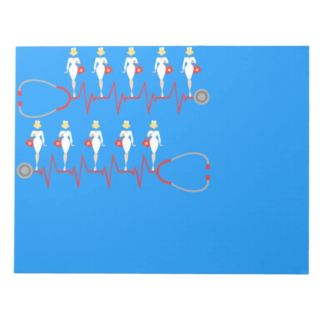 Retro Nurse Notepad Notizblock (Vorderseite)