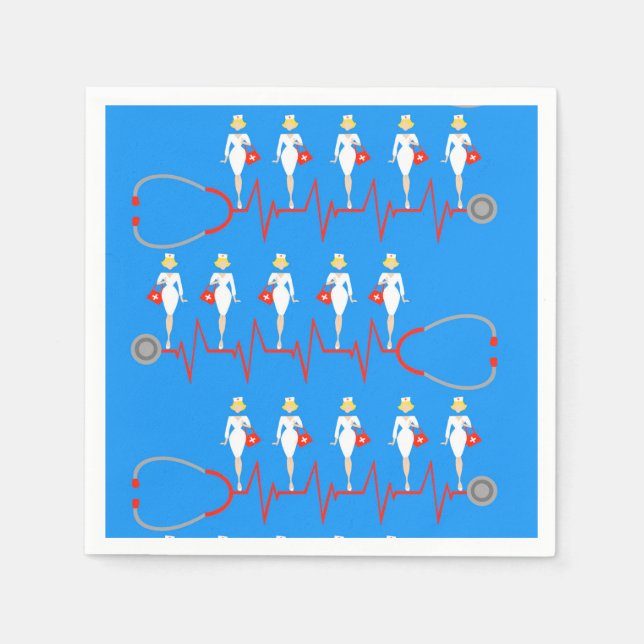 Retro Nurse Paper Napkins Serviette (Vorderseite)