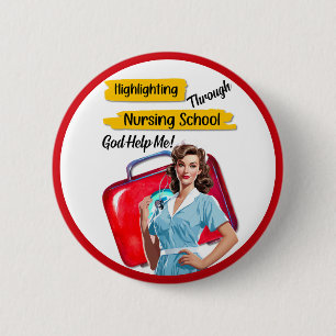 Retro Nurse Pinup_ Krankenpflege Button