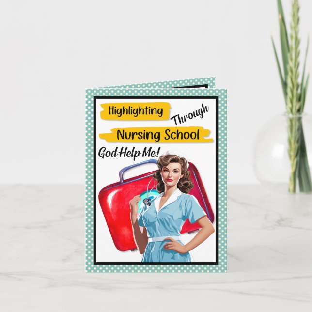 Retro Nurse Pinup_ Krankenpflege Dankeskarte (Vorderseite)