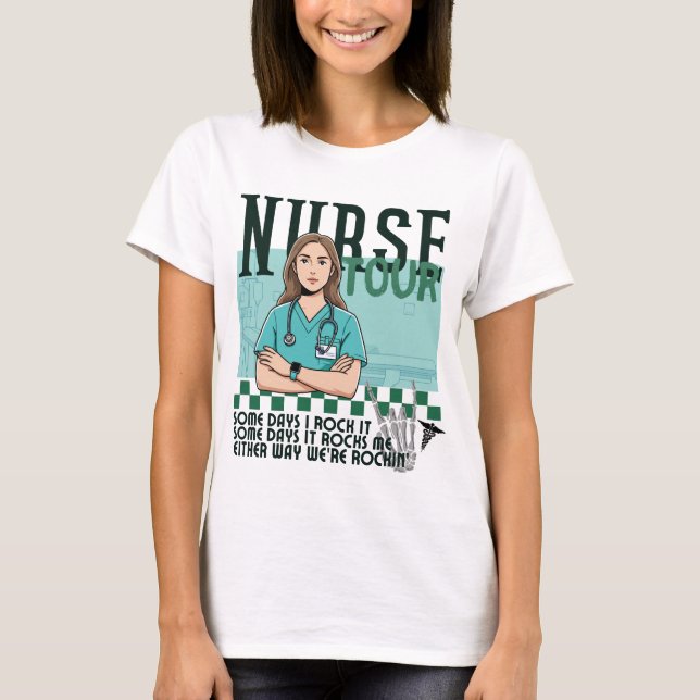 Retro Nurse Tour, Trendy Nurse Life, coole Kranken T-Shirt (Vorderseite)