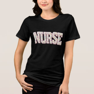 Retro Nurse Valentine , Faux Yarn Heart Coquette Tri-Blend Shirt