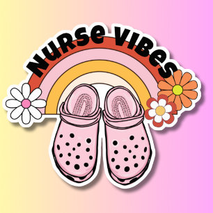 Retro Nurse Vibes wasserdicht Aufkleber