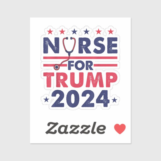 Retro Nurses for Trump 2024 America Stars Flag Str Aufkleber (Blatt)
