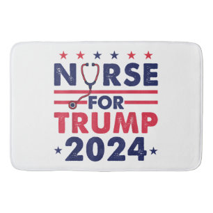 Retro Nurses for Trump 2024 America Stars Flag Str Badematte