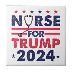 Retro Nurses for Trump 2024 America Stars Flag Str Fliese