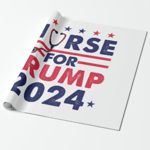 Retro Nurses for Trump 2024 America Stars Flag Str Geschenkpapier