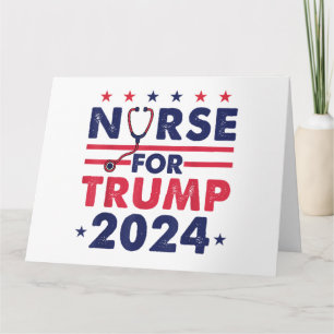 Retro Nurses for Trump 2024 America Stars Flag Str Karte