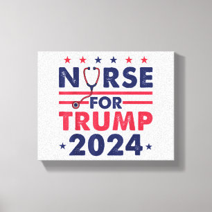 Retro Nurses for Trump 2024 America Stars Flag Str Leinwanddruck