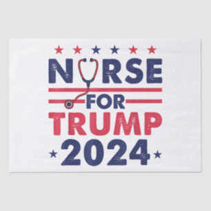 Retro Nurses for Trump 2024 America Stars Flag Str Seidenpapier