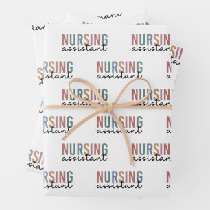 Retro Nursing Assistant CNA Pflegeassistent Geschenkpapier Set
