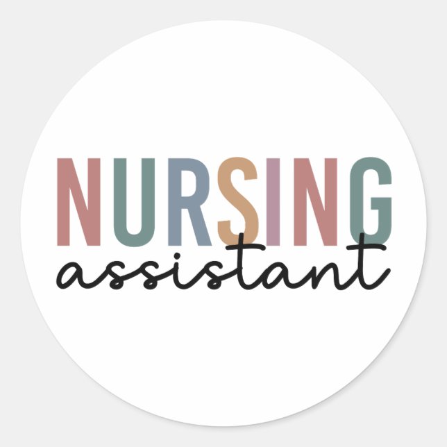Retro Nursing Assistant CNA Pflegeassistent Runder Aufkleber (Vorderseite)