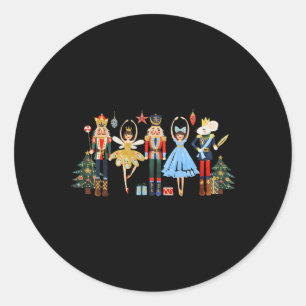 Retro Nussknacker Llet Weihnachtsbaum Shirts für F Runder Aufkleber
