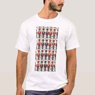 Retro-Nussknacker-Soldaten-Muster T-Shirt