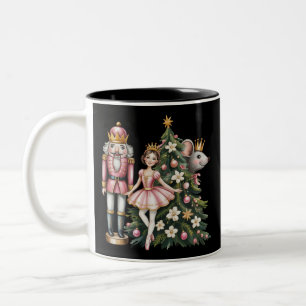 Retro-Nussknacker-Szene Vintage-Weihnachten passen Zweifarbige Tasse