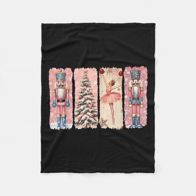 Retro Nutcracker Ballet Nk Christmas Xmas Vibes Wo Fleecedecke (Vorderseite)