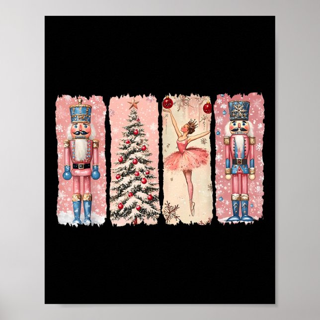 Retro Nutcracker Ballet Nk Christmas Xmas Vibes Wo Poster (Vorne)