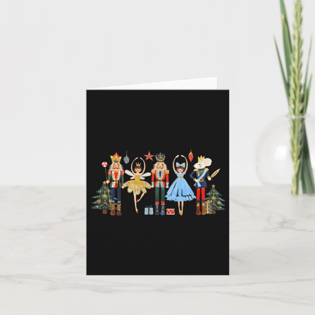 Retro Nutcracker Ballet Weihnachtsbaum S für Fraue Karte (Vorderseite)
