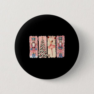 Retro Nutcracker Llet Pink Weihnachten Weihnachten Button