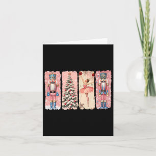 Retro Nutcracker Llet Pink Weihnachten Weihnachten Karte
