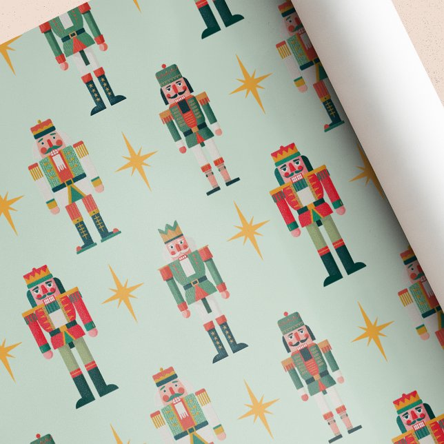 Retro Nutcracker Weihnachten Geschenkpapier (Von Creator hochgeladen)
