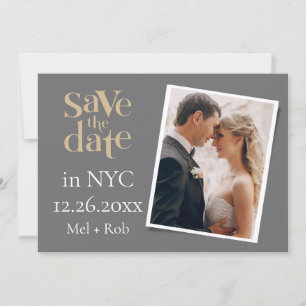 Retro NYC Foto Save the Date-Karte Einladung