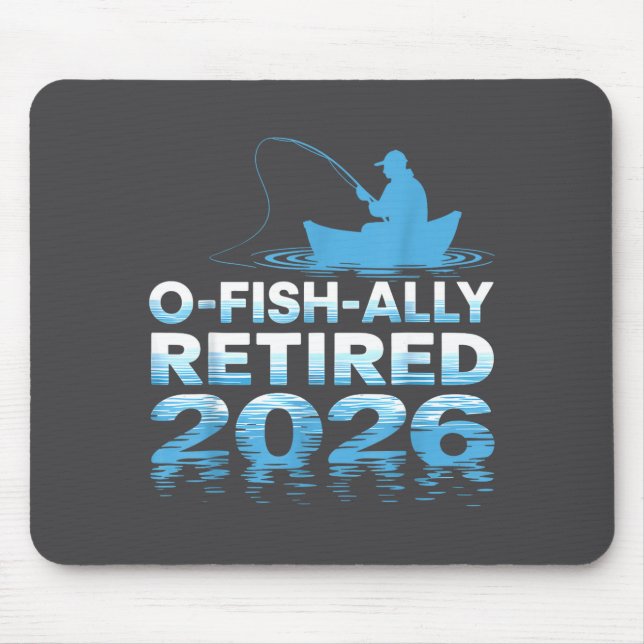 Retro O-fish-ally Retired 2026 Fisherman Fishing R Mousepad (Vorne)