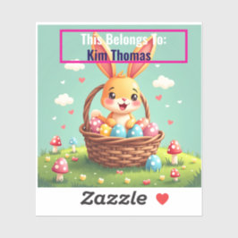 Retro Oaster Bunny Basket Bliss Aufkleber