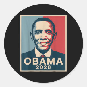 Retro Obama 2028 Lustig Politisch Patriotisch Wähl Runder Aufkleber