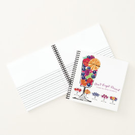 Retro Obstsalat personalisiertes Kochbuch Notizbuch