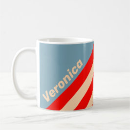 Retro Ocean Horizon Stripes with Name Kaffeetasse