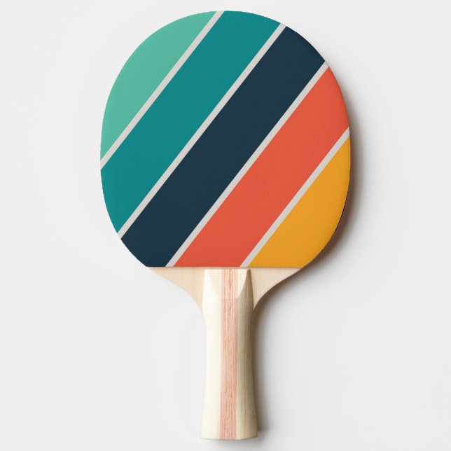Retro Ocean Rainbow Bold gestreift Tischtennis Schläger (Vorderseite)