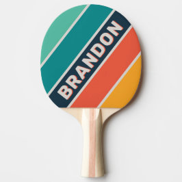 Retro Ocean Rainbow Fett Streifen mit Namen Tischtennis Schläger