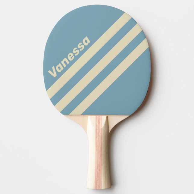 Retro Ocean Three Angled Striping with Name Tischtennis Schläger (Vorderseite)