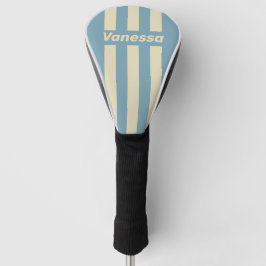 Retro Ocean Three Pin Stripes with Name Golf Headcover