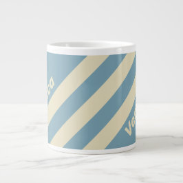 Retro Ocean Three Stripes with Name Jumbo-Tasse