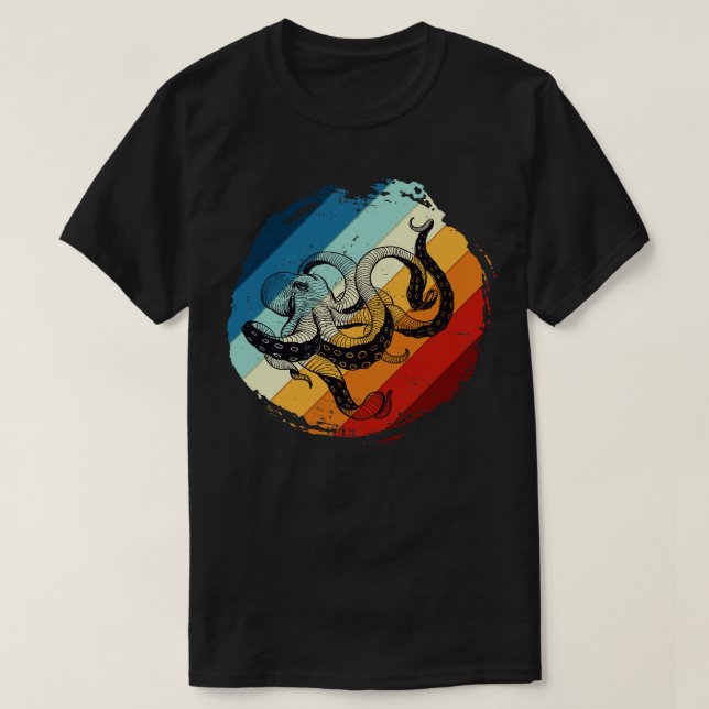 Retro Octopus T-Shirt (Design vorne)
