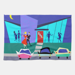 Retro offenes Haus-Party-Küchen-Tuch Geschirrtuch