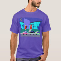 Retro offenes Haus-Party-T - Shirt