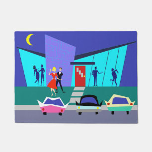 Retro offenes Haus-Party-Tür-Matte Fußmatte