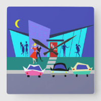 Retro offenes Haus-Party-Wand-Uhr