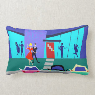 Retro offenes Haus-Partylumbar-Kissen Lendenkissen