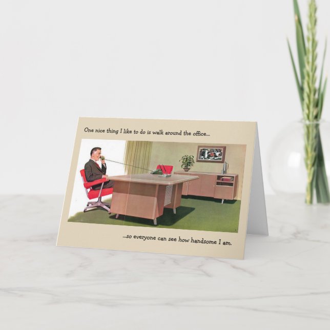 Retro Office - The Wahnsinn Boss Karte (Vorderseite)