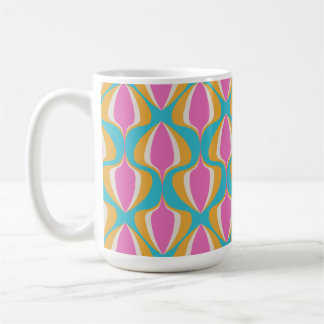Retro Ogee Blue Orange Pink Kaffeetasse