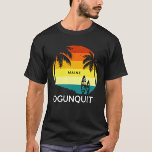 Retro Ogunquit Strand Vintage Surfen Palme 70er Ve T-Shirt