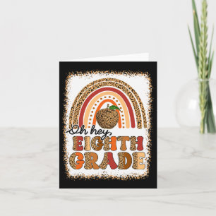 Retro Oh Hey Achte Grade Boho Rainbow Erster Tag O Karte