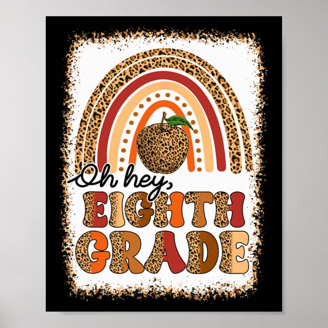 Retro Oh Hey achte Klasse Boho Regenbogen Erster S Poster (Vorne)